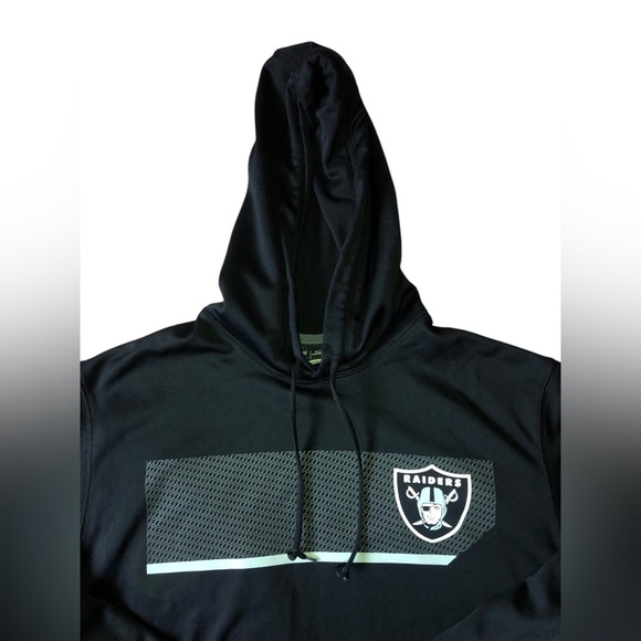 Nike X NFL Team Apperal Raiders Therma Fit Fleece Hoodie Black Large - Picture 3 of 6